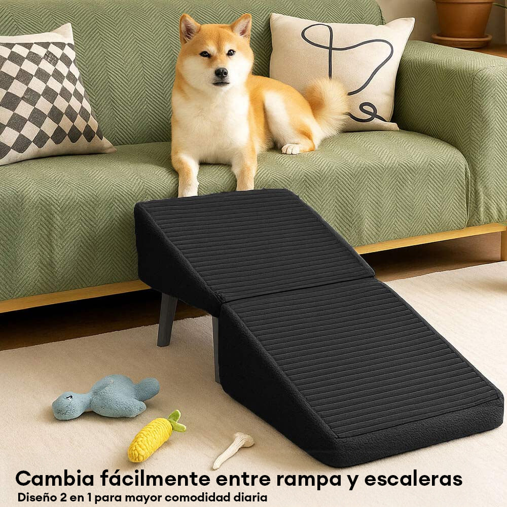 Escalera para perros en forma de rampa de madera convertible 2 en 1