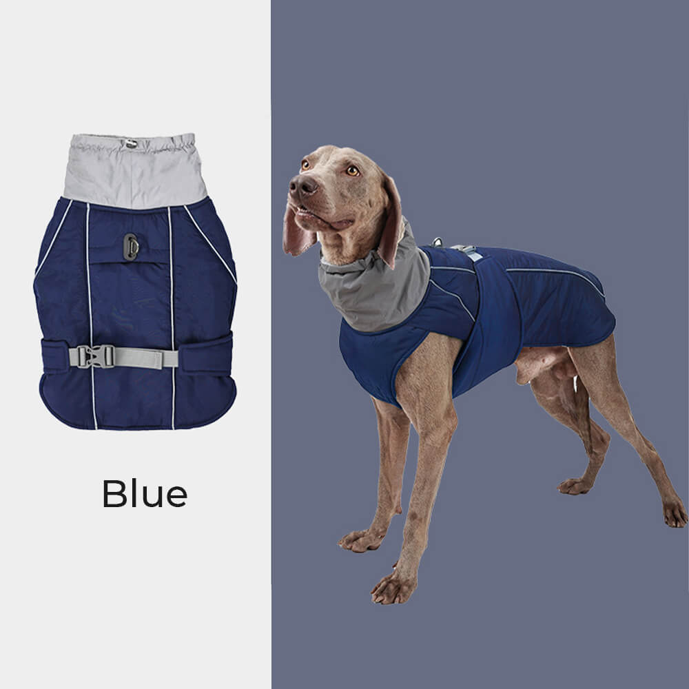Chaqueta reflectante de perro caliente de cuello alto impermeable