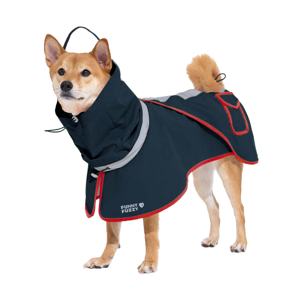 Impermeable reflectante ajustable con bolsillo para perros y humanos a juego: manténgase seco