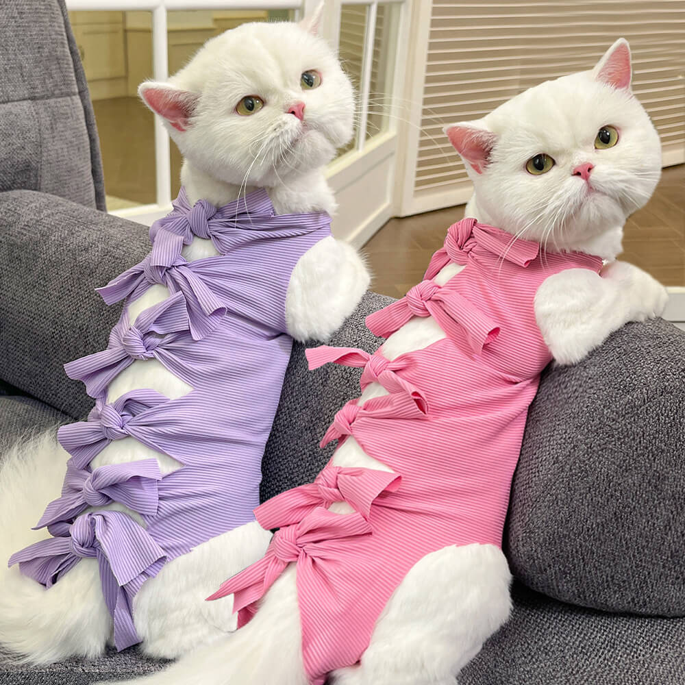 Traje de recuperación para mascotas para gatos: curación posquirúrgica, pantalones fisiológicos transpirables antilamer para destetar la ropa de mascotas