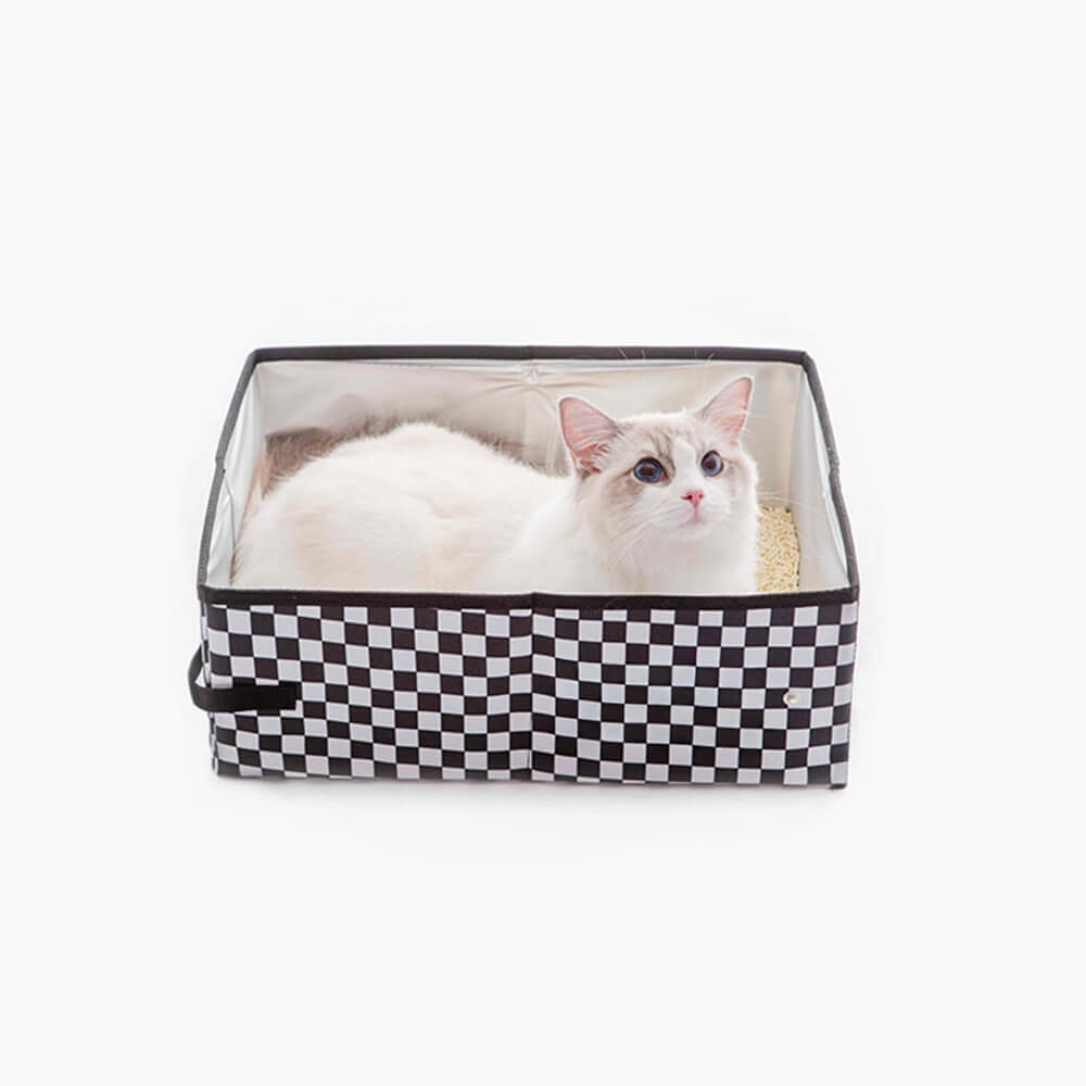Caja de arena plegable portátil a prueba de agua de aluminio para gatos