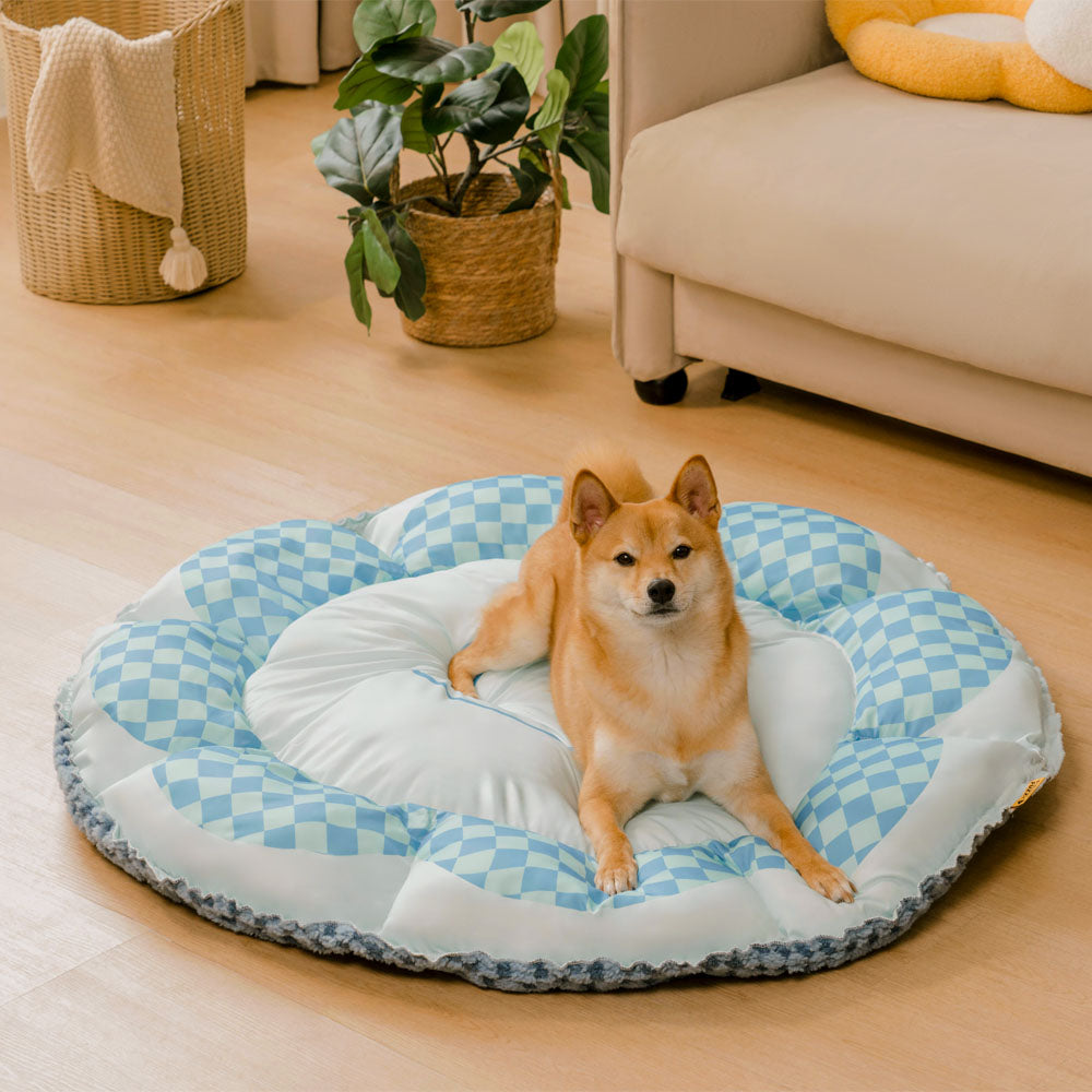 Cama para perros redonda con colchón de refrigeración reversible de doble cara