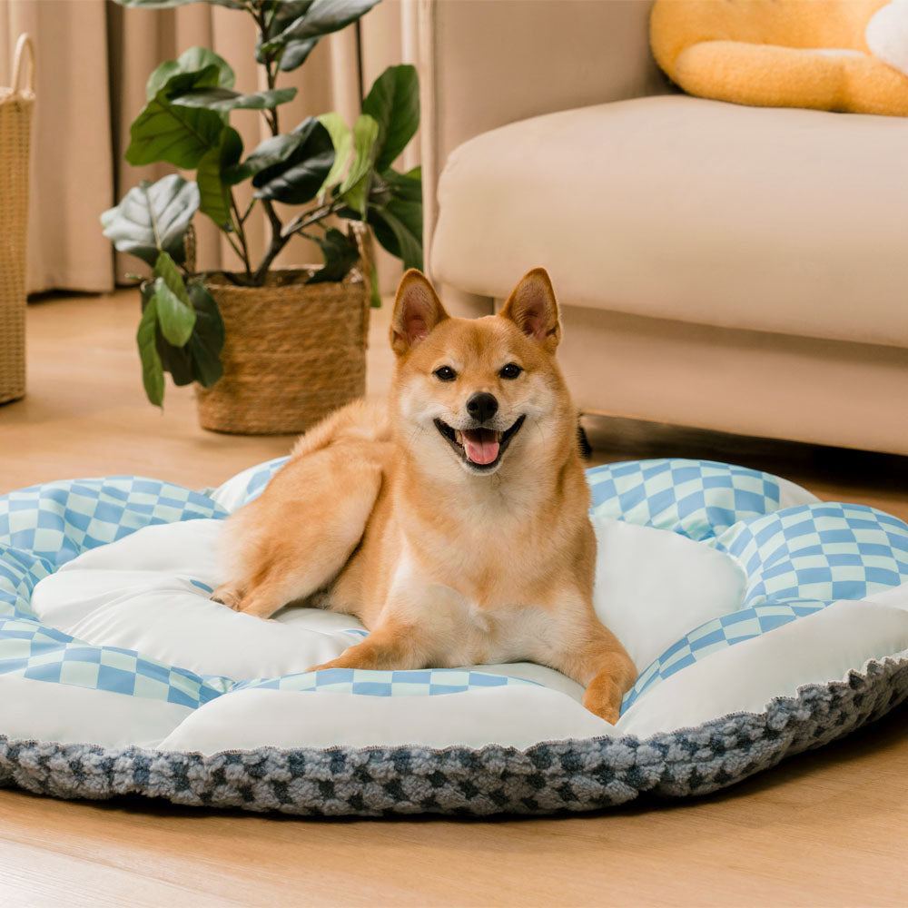 Cama para perros redonda con colchón de refrigeración reversible de doble cara