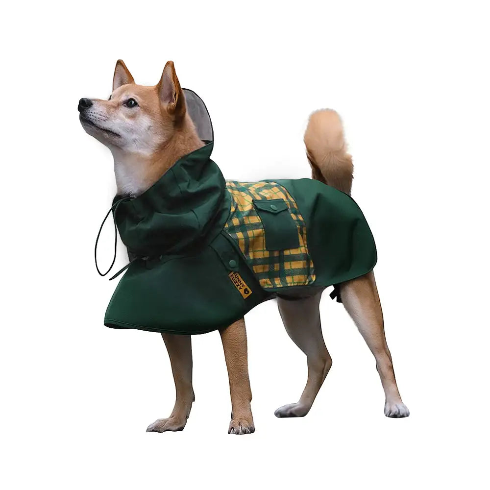 Impermeable a cuadros vintage a cuadros Rair para perros ajustables - Protección para todo clima