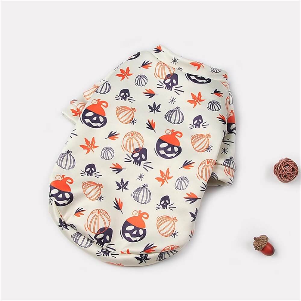 Disfraz de Halloween para mascota con estampado de peluche | Diseño cálido de calabaza y fantasma para otoño e invierno
