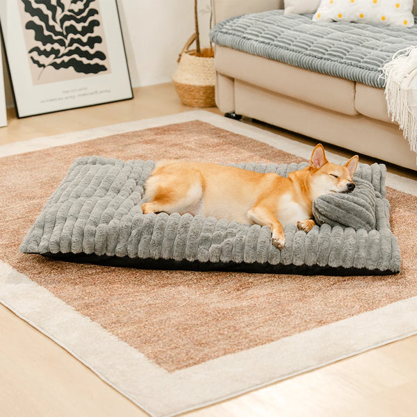 Fluffy espesa espesa cama tranquilizadora con almohada