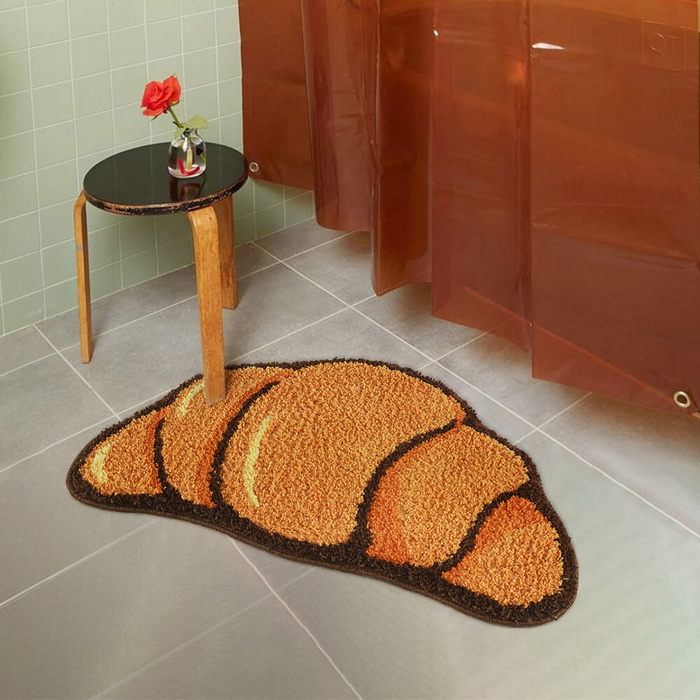 Alfombra antideslizante decorativa multifuncional de microfibra Croissant para el hogar