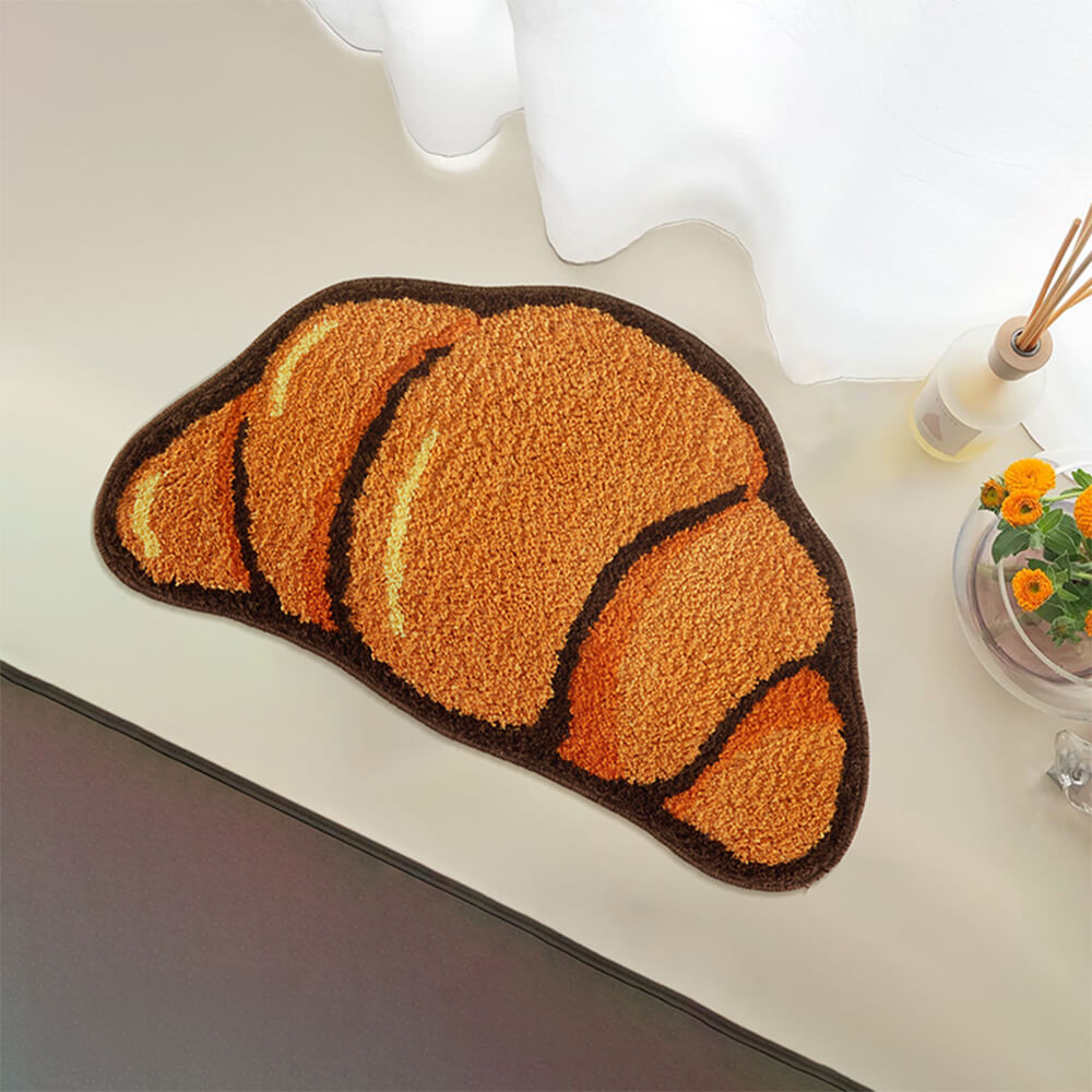 Alfombra antideslizante decorativa multifuncional de microfibra Croissant para el hogar