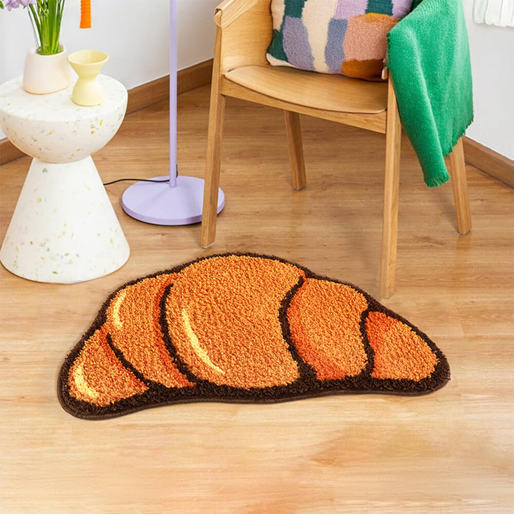 Alfombra antideslizante decorativa multifuncional de microfibra Croissant para el hogar