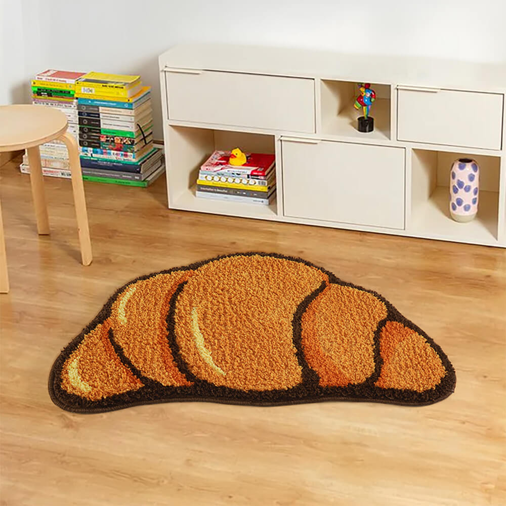 Alfombra antideslizante decorativa multifuncional de microfibra Croissant para el hogar