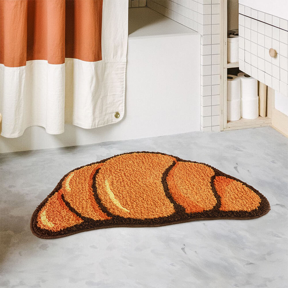 Alfombra antideslizante decorativa multifuncional de microfibra Croissant para el hogar