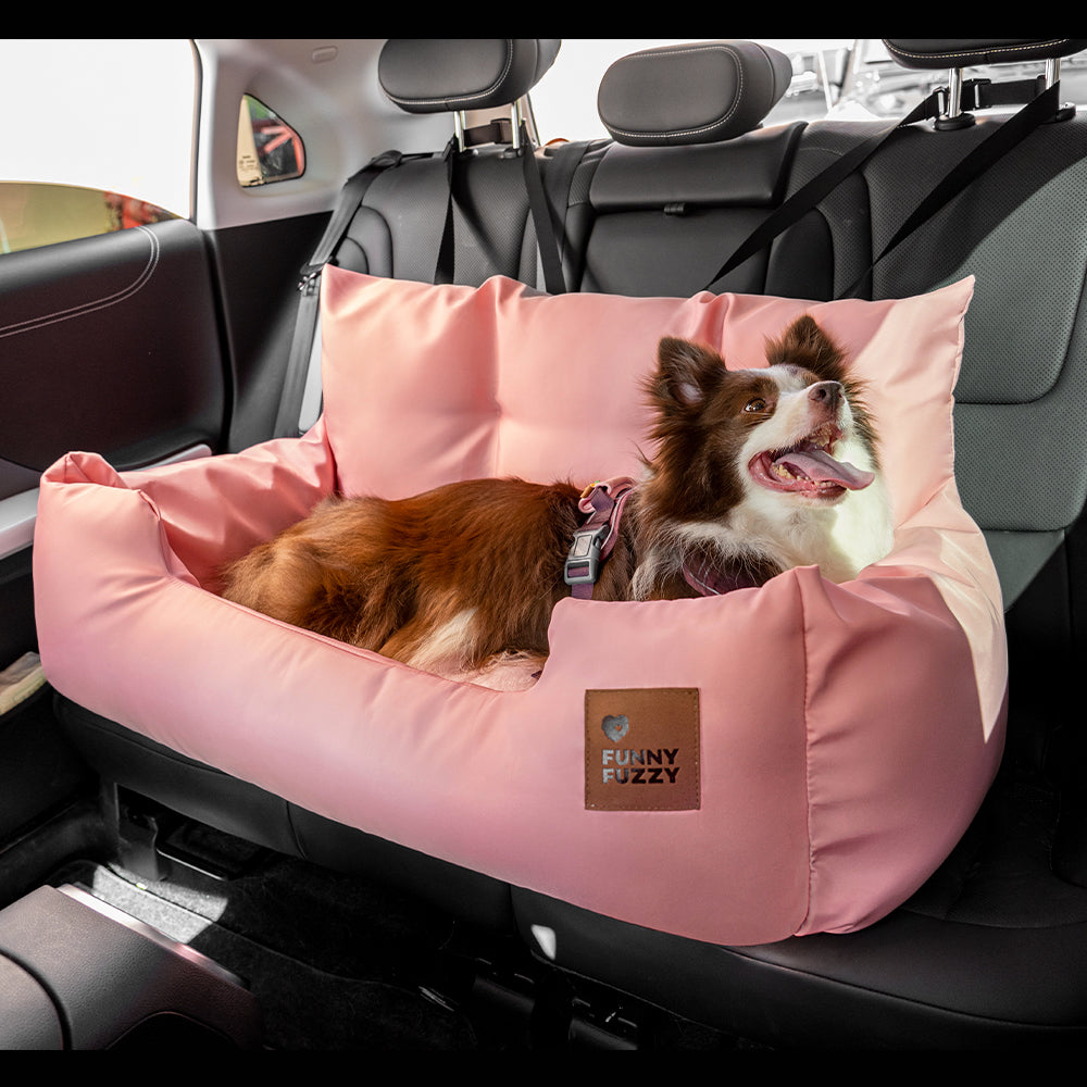 Cama de respaldo impermeable y segura para perros medianos y grandes para viajes en coche