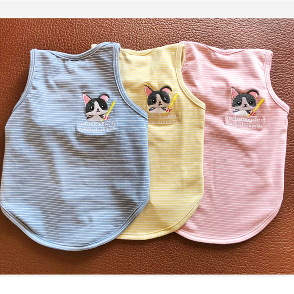 Ropa para mascotas Perro Traje para padres e hijos Manga corta a rayas