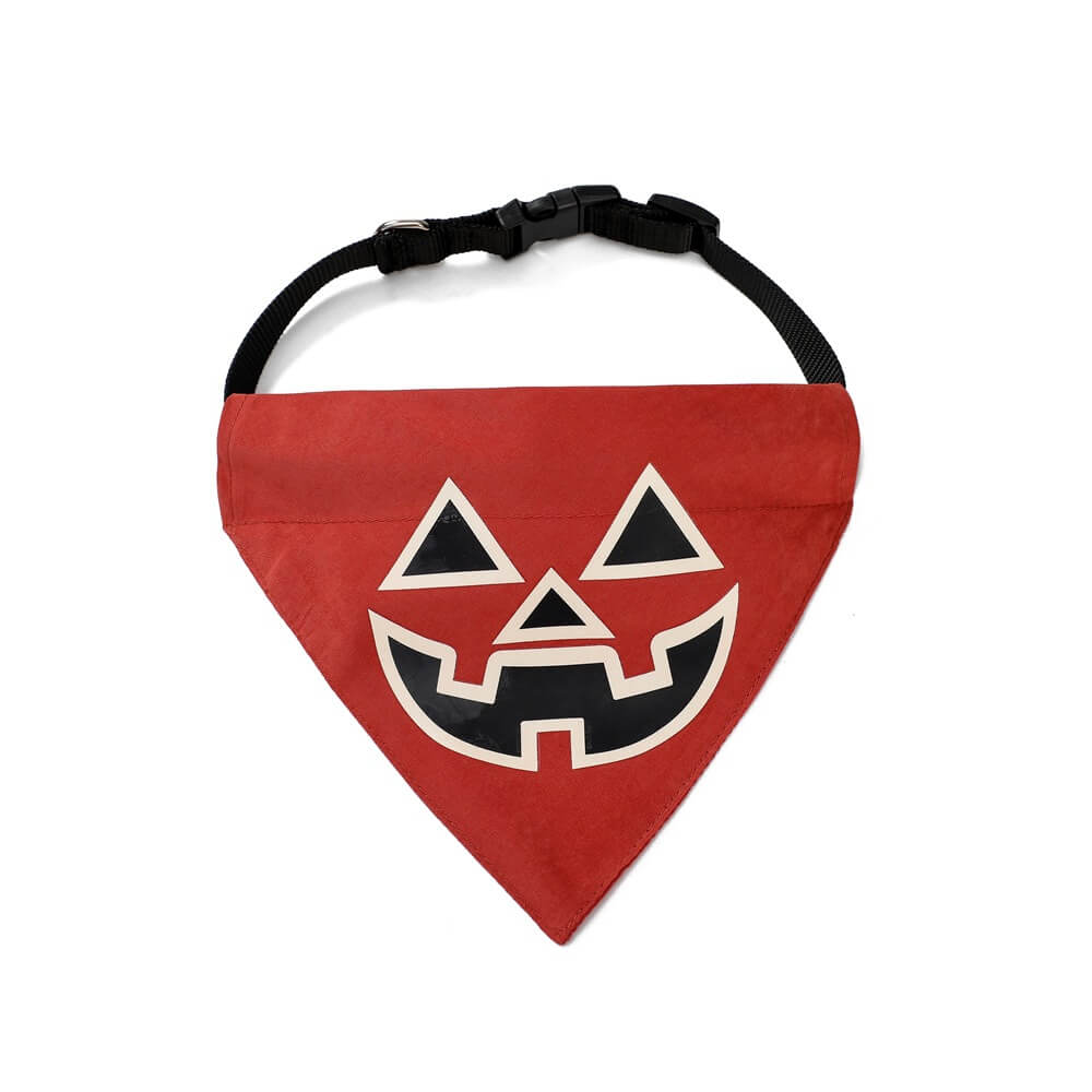 Pañuelo luminoso de Halloween para mascotas | Babero y collar triangulares luminosos para mascotas