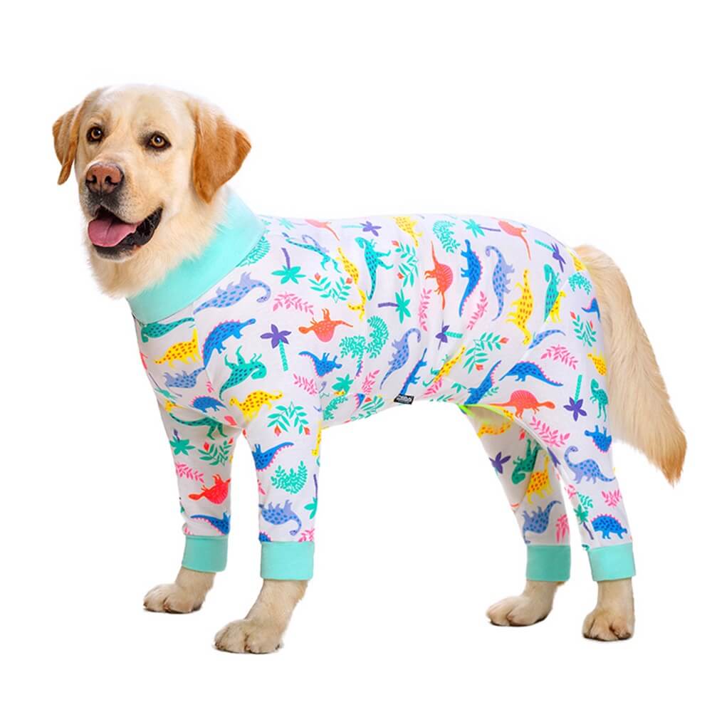 Ropa para perros grandes: pijama de cuatro patas fino y con barriga completa