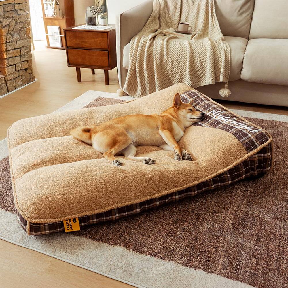 Cama ortopédica rectangular extragrande y lavable para perros, de peluche y esponjoso - Night-night