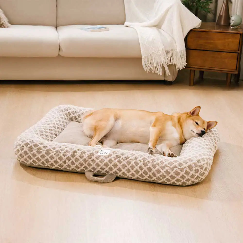 Diamond Plaid Dual-Sided Multi-Use Plush Pet Mat - ComfyEase