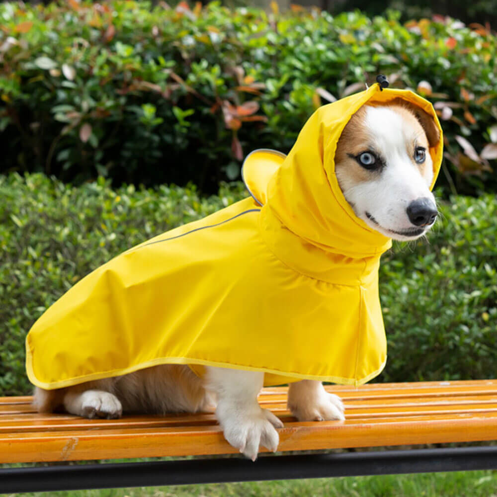 Poncho Impermeable para Perros Grandes con Tiras Reflectantes