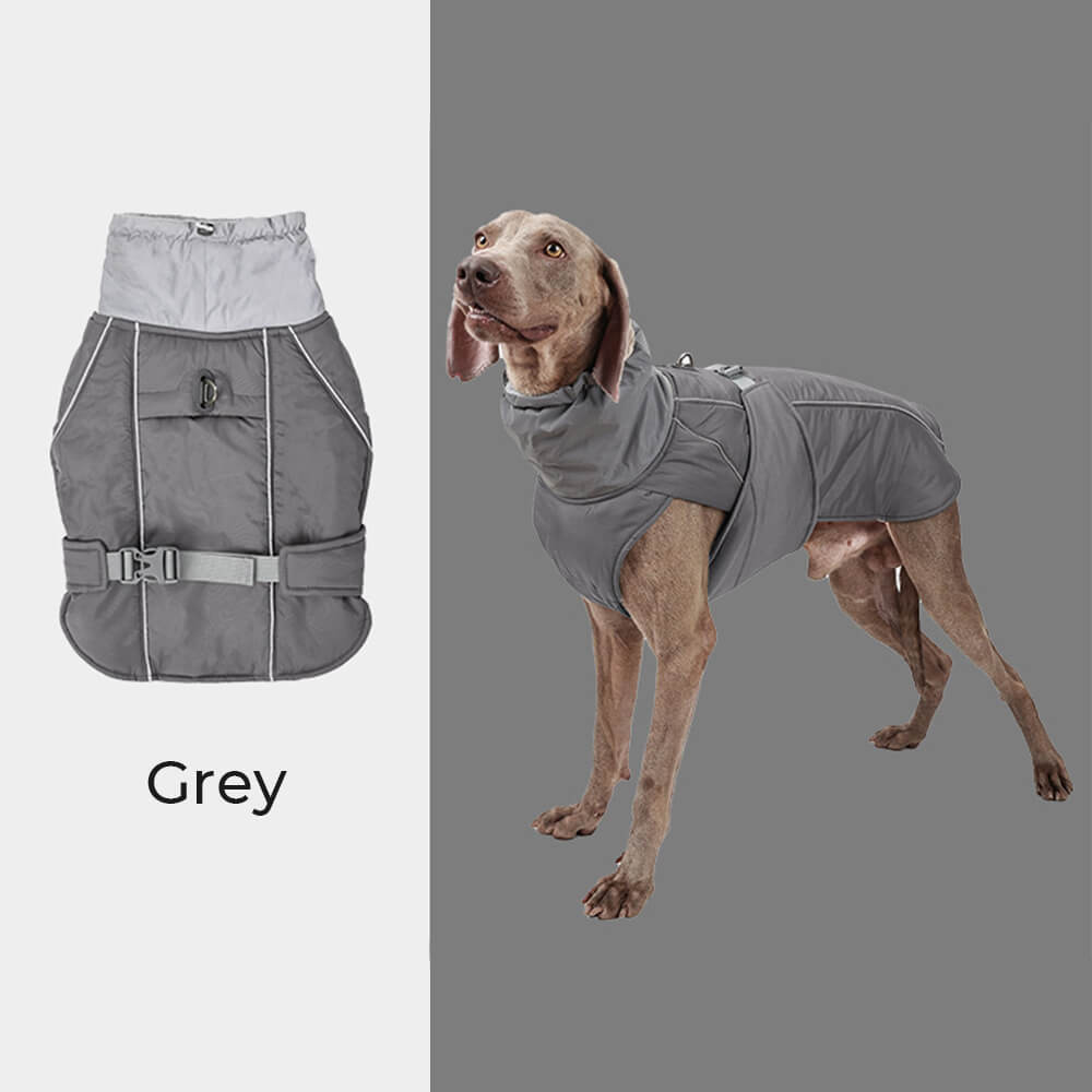 Chaqueta reflectante de perro caliente de cuello alto impermeable