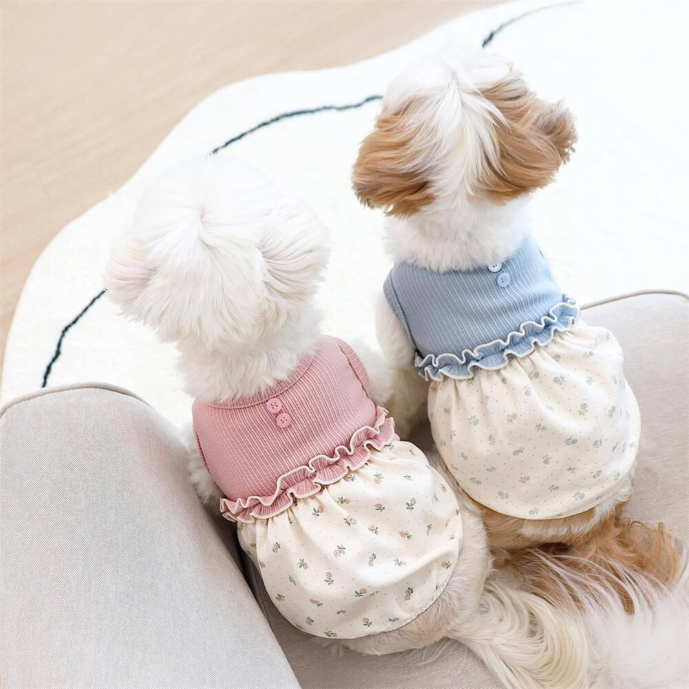 Elegante y lindo vestido floral para perro: perfecto para ocasiones especiales