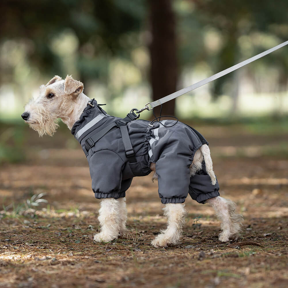 Abrigo táctico ajustable impermeable para perros de cuatro patas para exteriores