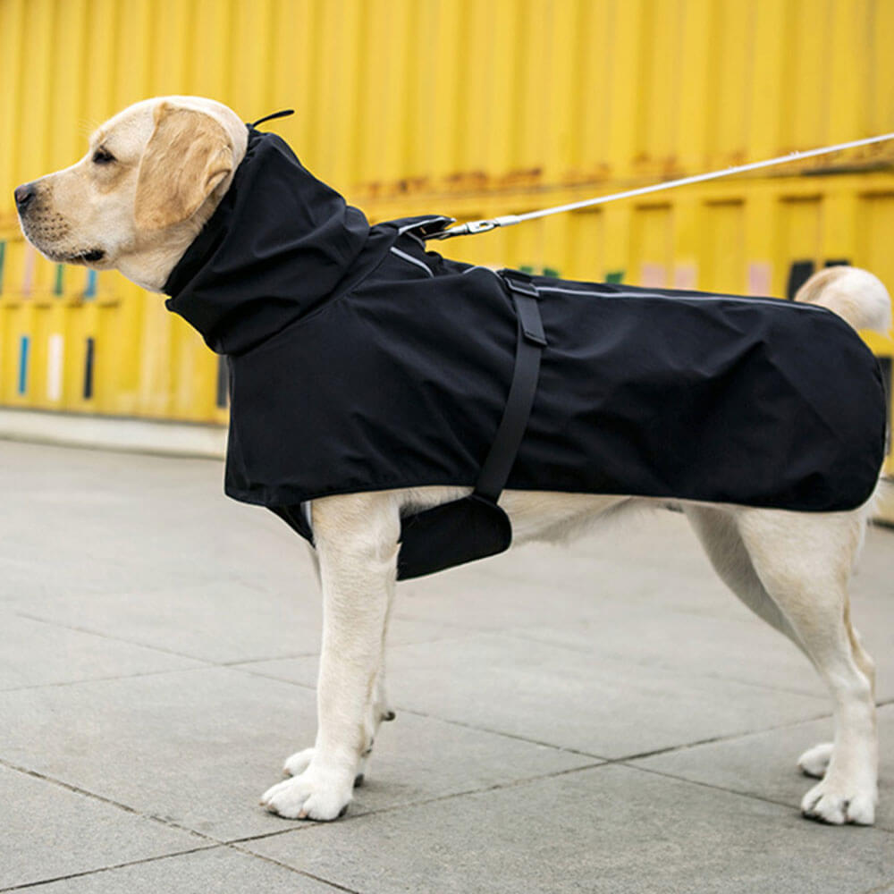 Poncho Impermeable para Perros Grandes con Tiras Reflectantes