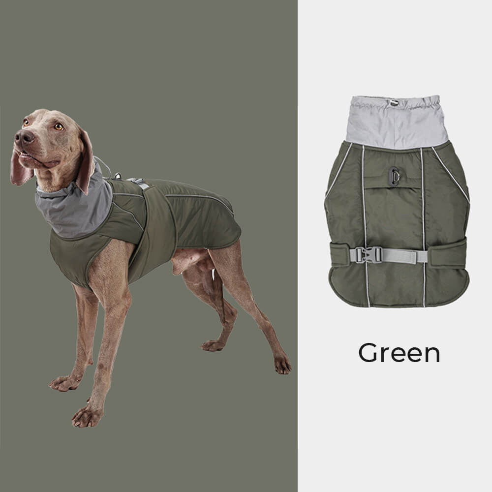 Chaqueta reflectante de perro caliente de cuello alto impermeable