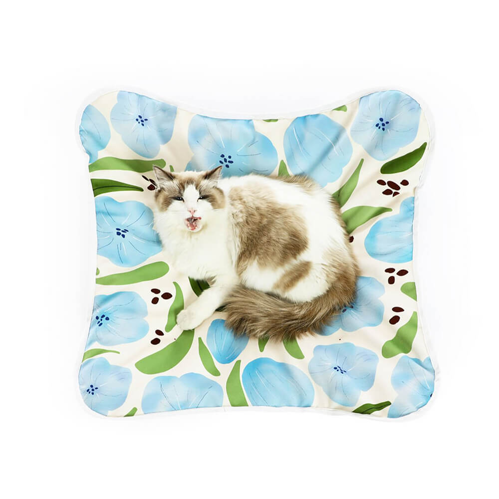 Cama plegable para perros y gatos a prueba de humedad con diseño floral