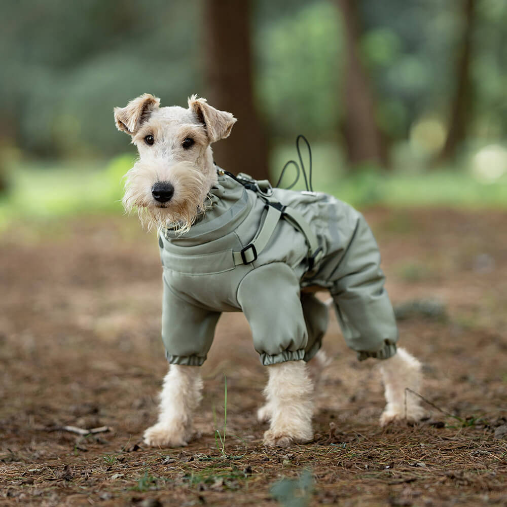 Abrigo táctico ajustable impermeable para perros de cuatro patas para exteriores