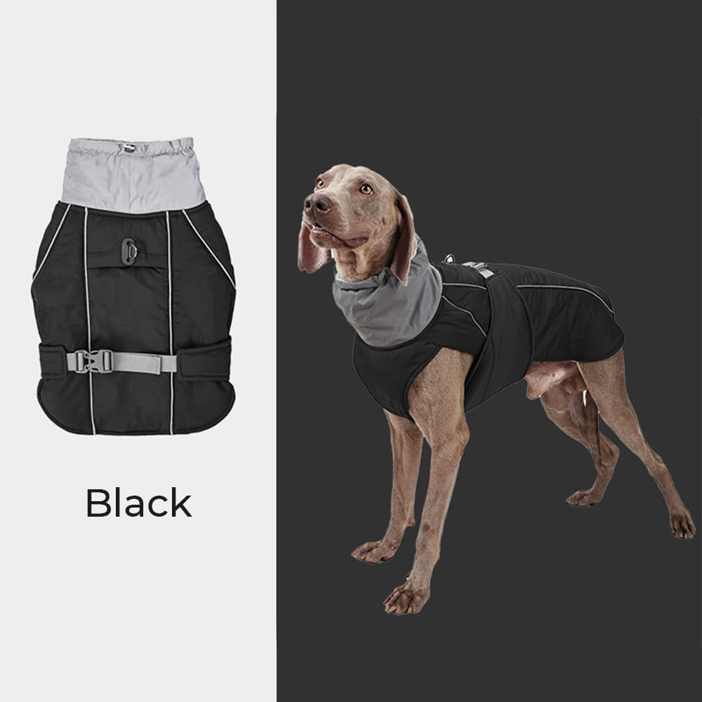 Chaqueta reflectante de perro caliente de cuello alto impermeable