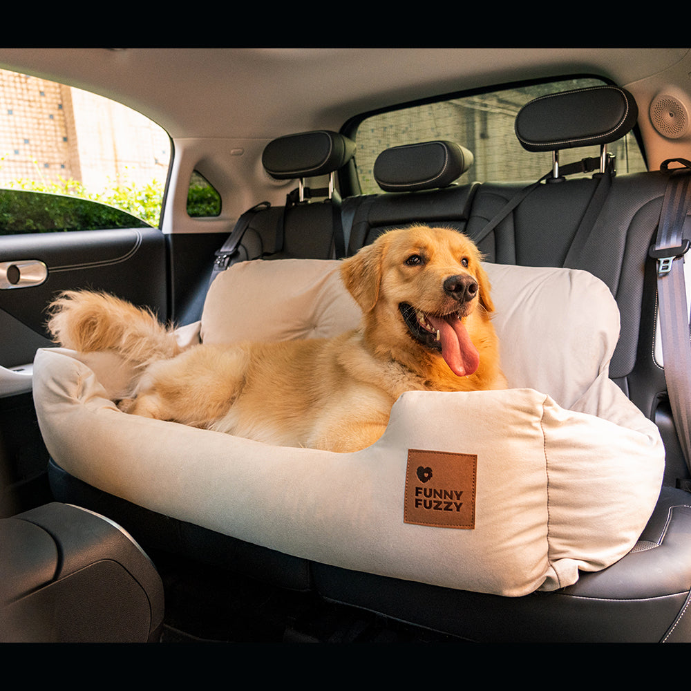 Cama de Asiento Trasero para Perros de Tamaño Mediano a Grande con Refuerzo para Viajes en Coche