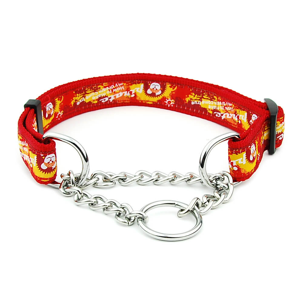 Collar para perros con cadena deslizante de nailon multicolor