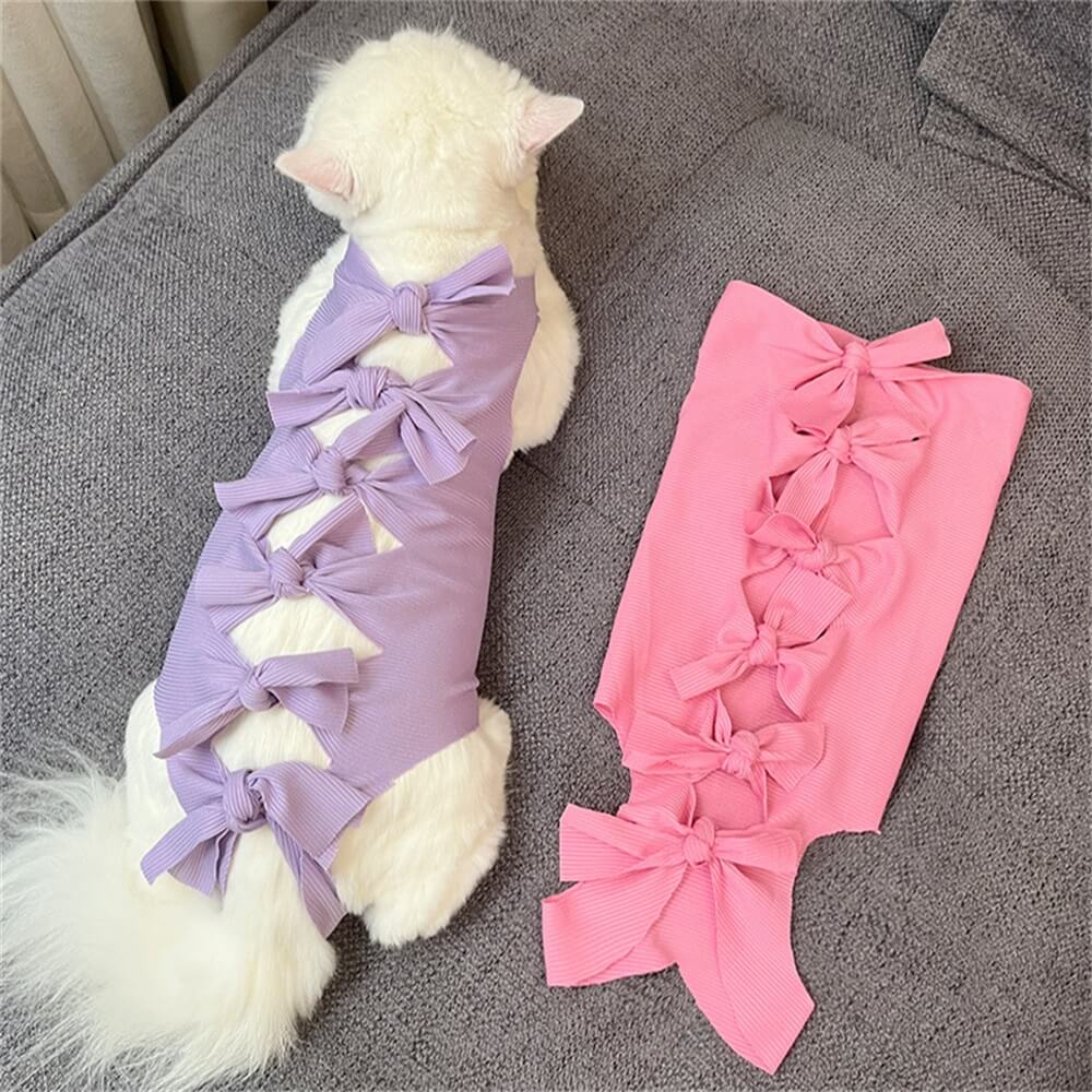 Traje de recuperación para mascotas para gatos: curación posquirúrgica, pantalones fisiológicos transpirables antilamer para destetar la ropa de mascotas