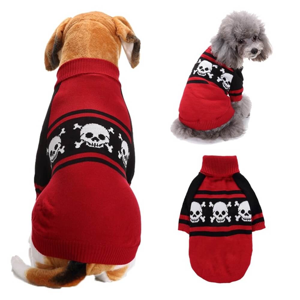 Suéter de Halloween para mascotas | Ropa cálida y acogedora para perros con estampado de Halloween