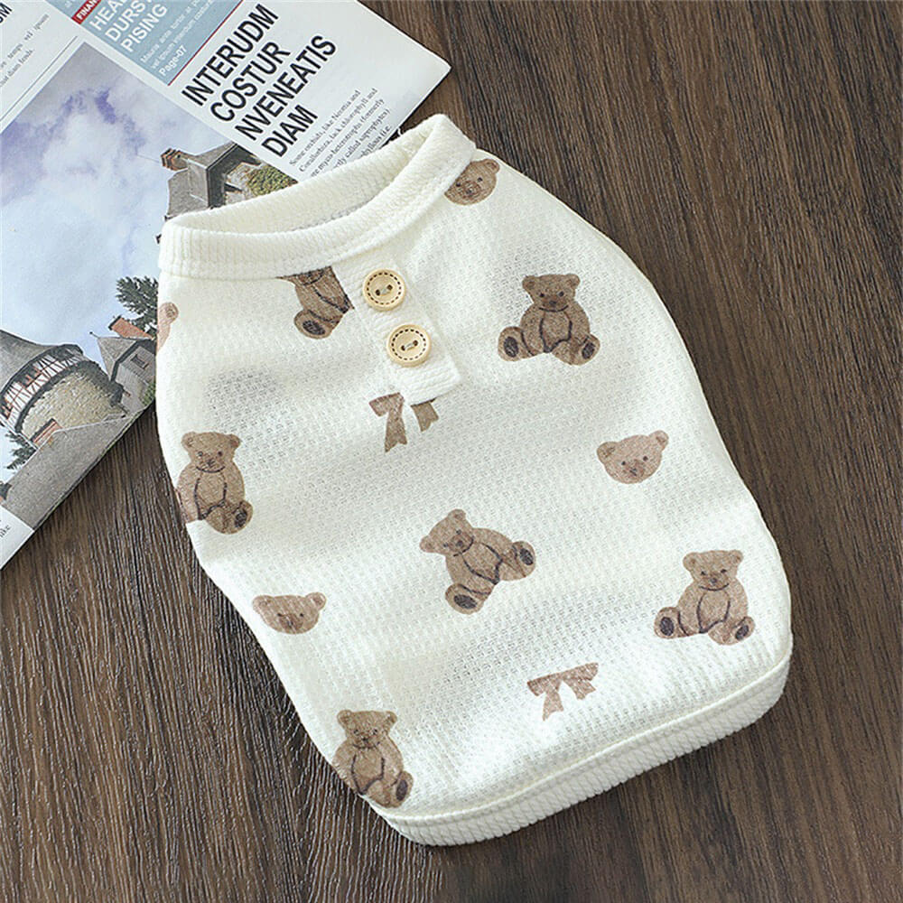 Adorable chaleco para perros con estampado de osito de peluche: perfecto para usar en interiores y exteriores