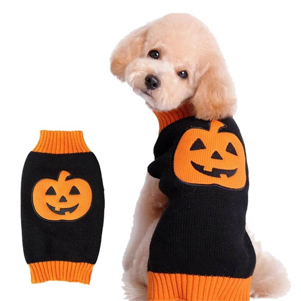 Suéter de Halloween para mascotas | Ropa cálida y acogedora para perros con estampado de Halloween