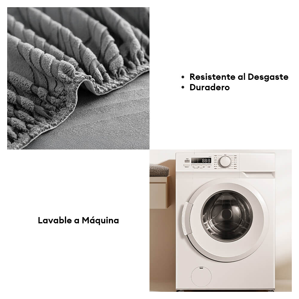 Funda de sofá mágica antideslizante de jacquard con ondas, estirable y de cobertura total