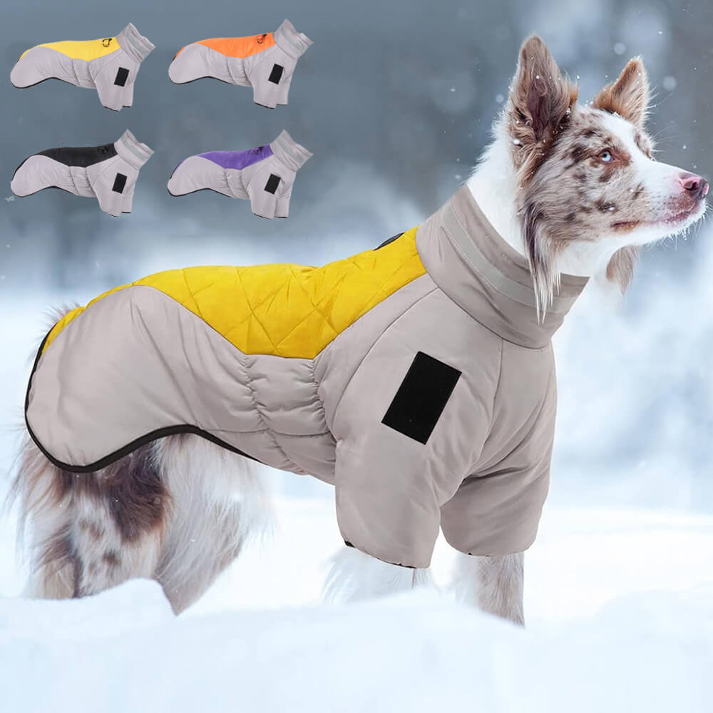 Chaqueta de algodón cálida y reflectante para perros grandes en invierno: adecuada para aventuras al aire libre