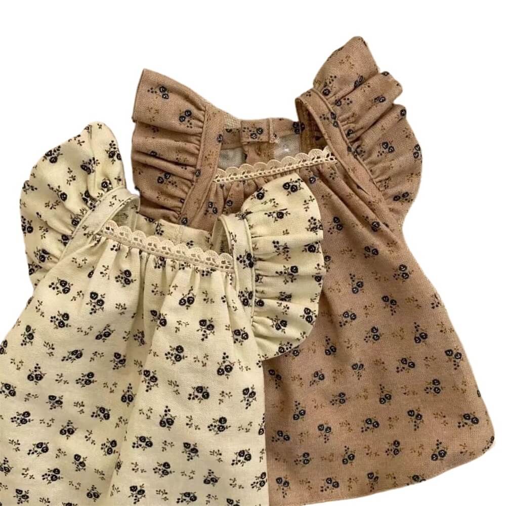 Encantador vestido vintage con estampado floral para perros: perfecto para salidas con estilo