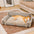 Luxe Faux Leather Plush Sponge Sponge Orthopedic Dog Bed - Calentamiento
