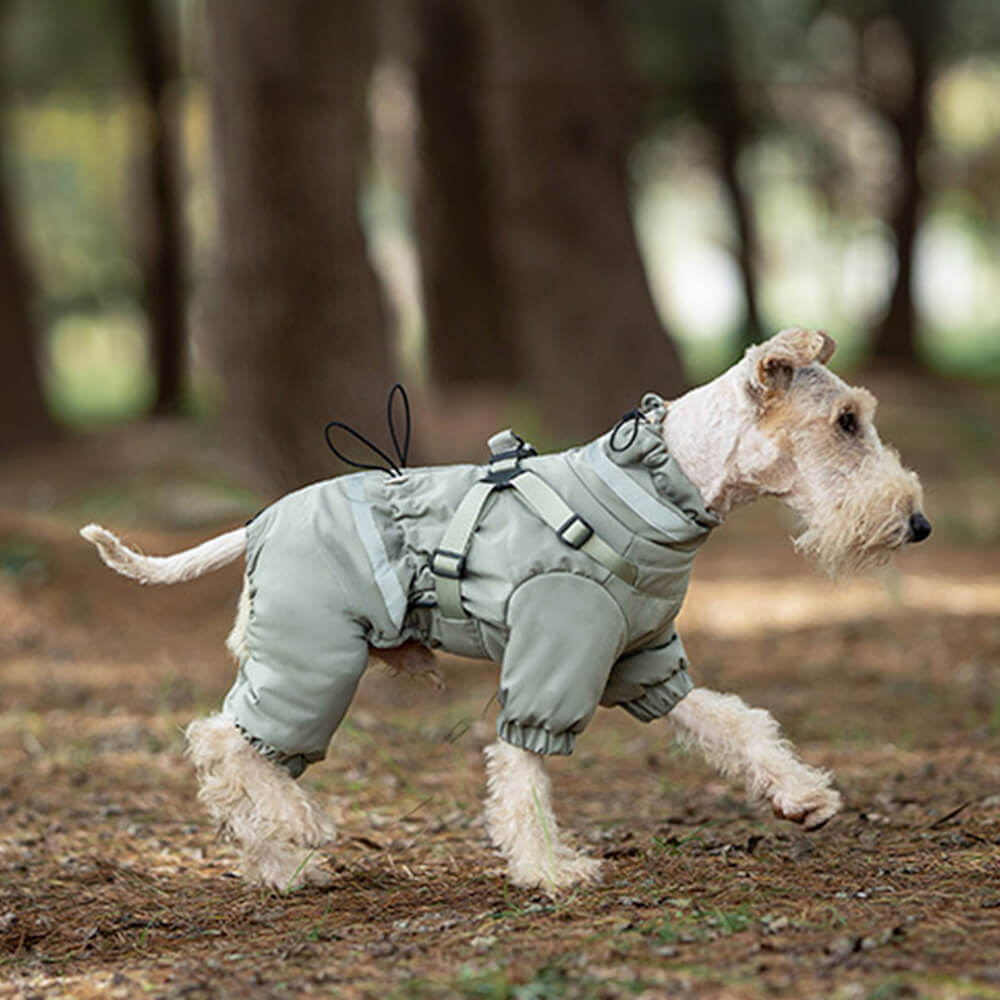 Abrigo táctico ajustable impermeable para perros de cuatro patas para exteriores