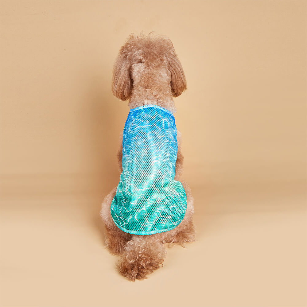 Ropa para mascotas con chaleco con estampado ondulado de caballito de mar Cool Feeling