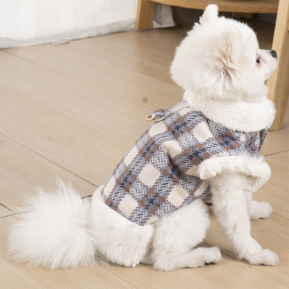 Chaqueta polar a cuadros para perros: una chaqueta de invierno cálida y elegante