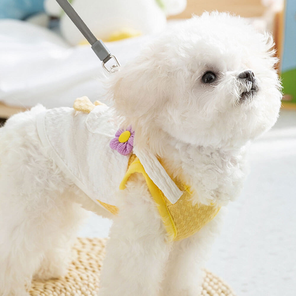 Primavera Verano lindo dibujos animados divertido gran ganso bolsillo arnés chaleco para perros pequeños gatos ropa para mascotas