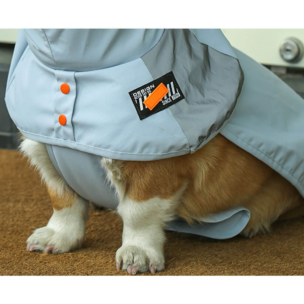 Chubasquero Impermeable para Perros con Banda Abdominal Completa y Ala Grande Transparente