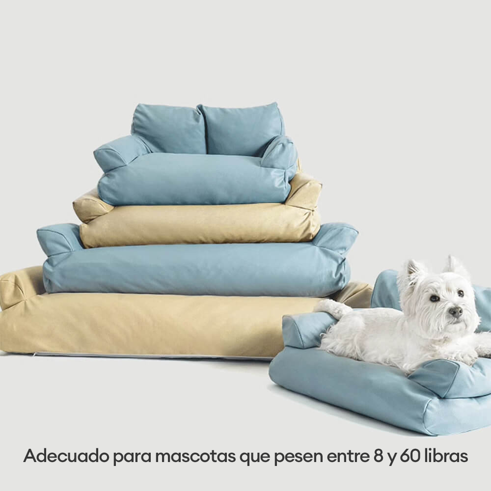 Cama para perro de cuero impermeable antiarañazos y acogedora