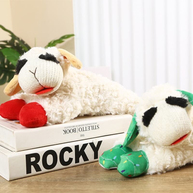 Adorable peluche de cordero, juguete interactivo para perros