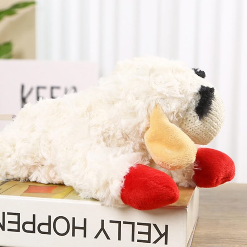 Adorable peluche de cordero, juguete interactivo para perros