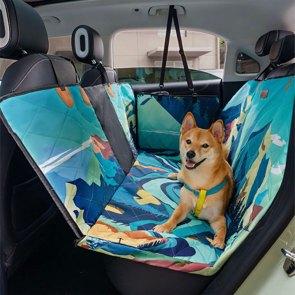 Funda impermeable para asiento trasero de coche para perro con estampado de palmeras Areca - Encanto tropical