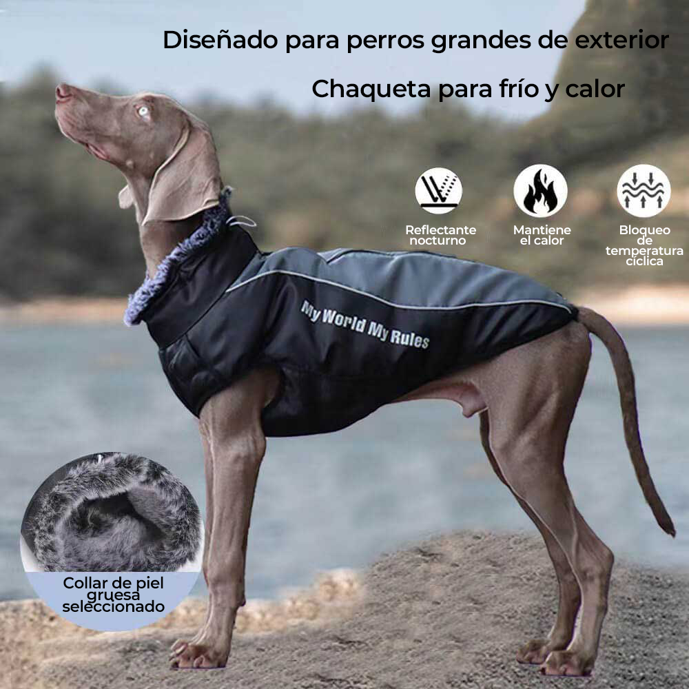 Abrigo de invierno reflectante y resistente al viento para perros: máxima calidez y seguridad para perros grandes